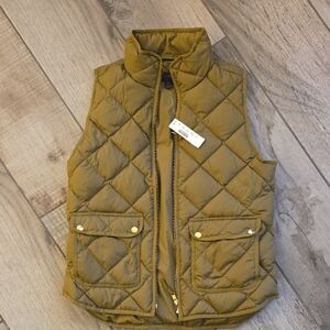 J. Crew Quilted Khaki Vest